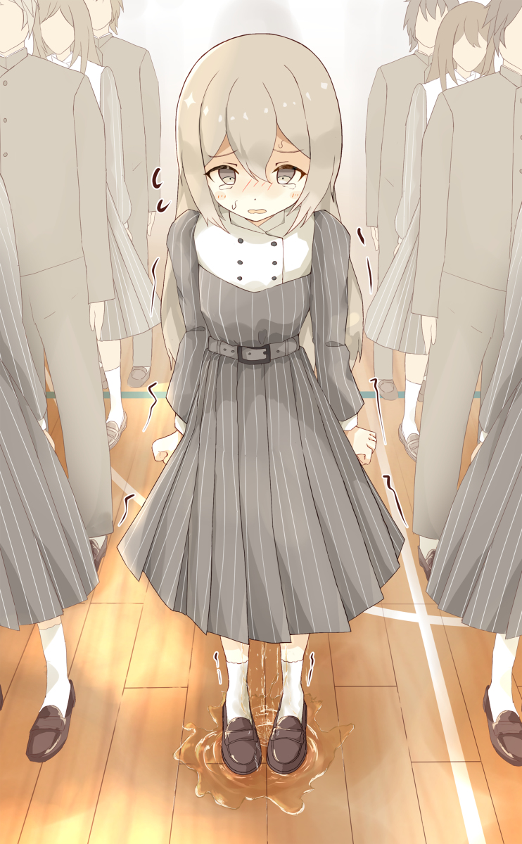 おもらしイラスト女子 全校集会でおもらししちゃった女の子 | minoco